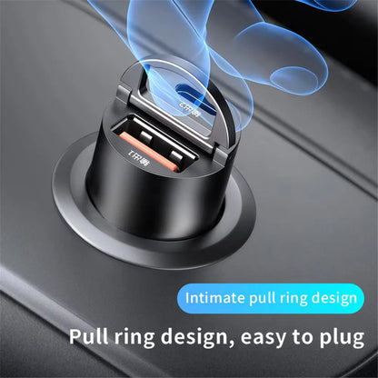 100W/200W Fast Car Charger - QC3.0 PD USB Type C Dual Port Adapter for iPhone Samsung Xiaomi Huawei 12-24V Vehicle Power