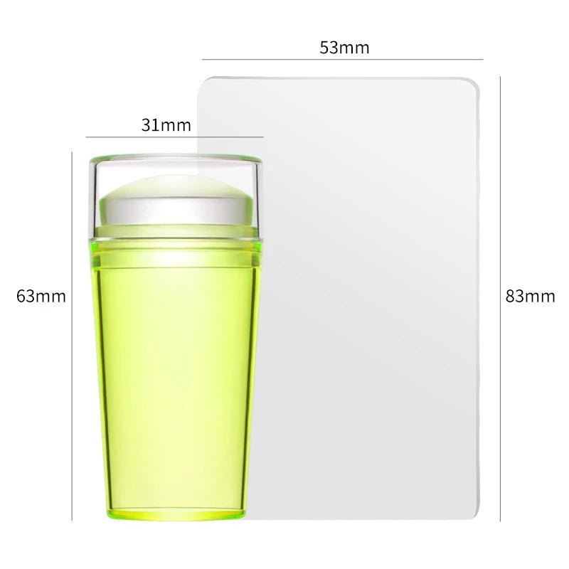 Clear Jelly Nail Stamper Set - Silicone Nail Art Stamp Tool with Scraper for Manicure Designs