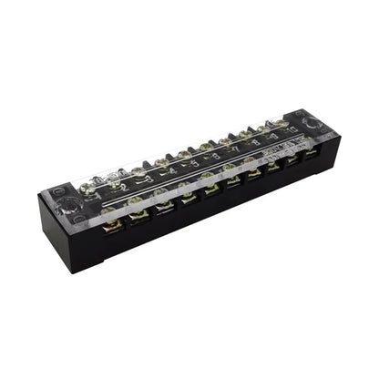 Dual Row Barrier Screw Terminal Block Strip — 600V 15A Wire Connector, 3-20 Position Options