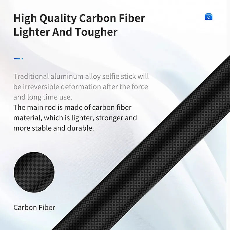 Carbon Fiber Invisible Selfie Stick 1.2m/3m – Bullet Time Rotating Tripod Handle for GoPro & Insta360 X4/X3/X2