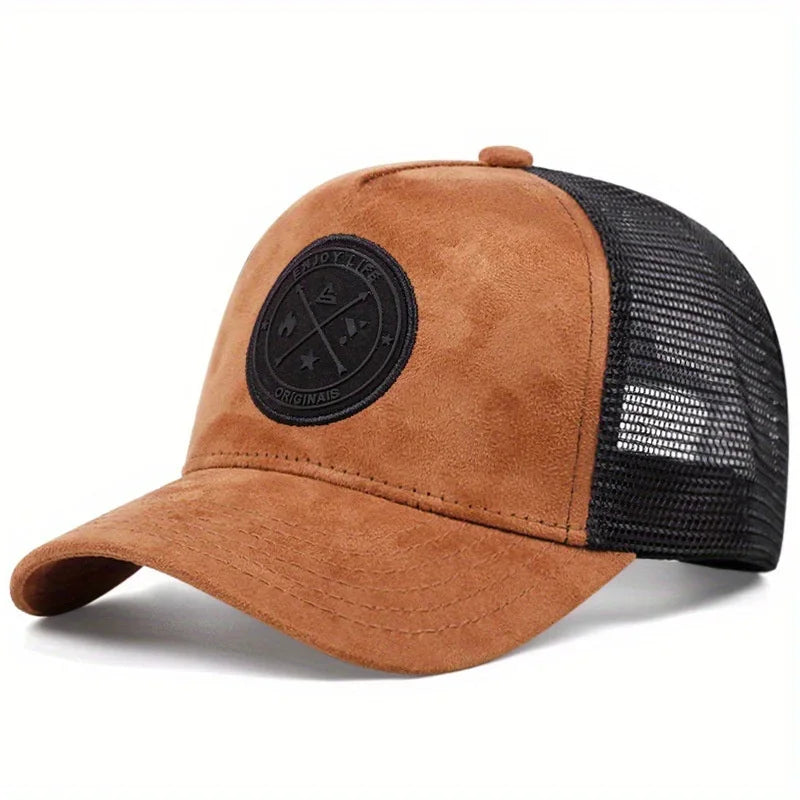 Summer Mesh Baseball Cap – ENJOY LIFE Letter Patch Snapback Hat for Men & Women, Breathable Unisex Hip Hop Trucker Cap