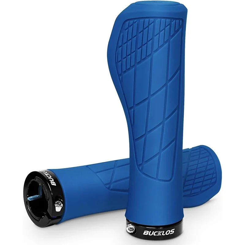 BUCKLOS Ergonomic MTB Handlebar Grips — Comfortable Soft Rubber Lock-On Bicycle Grips for Mountain Bikes