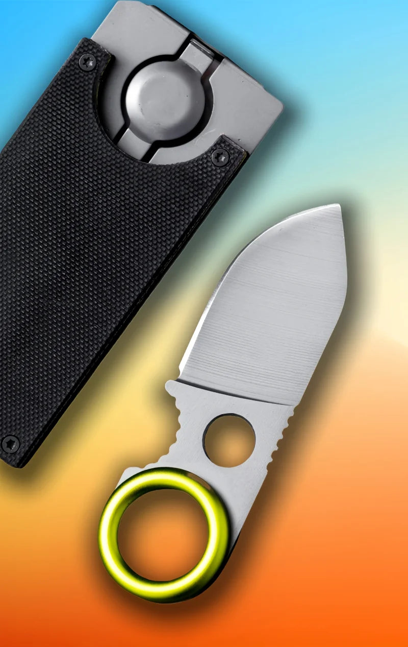 Portable Pocket Knife – EDC Camping Multi-Tool, Fixed Blade Mini Fruit Knife (No Carabiner)