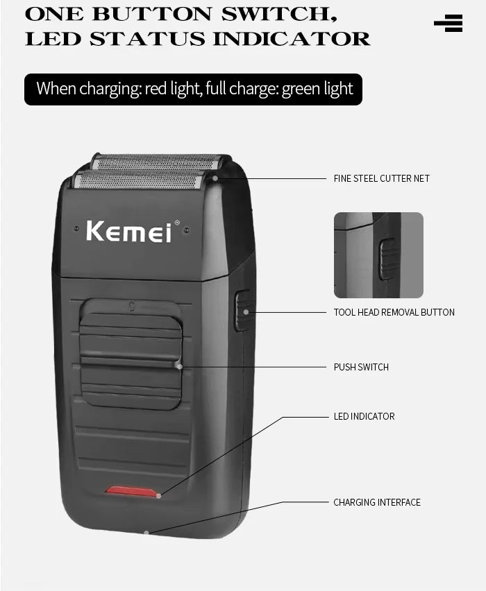 Kemei Professional Hair Clipper Kit – KM-2296, KM-2299, KM-1102 Electric Shaver & Cordless Trimmer for Men’s Hair Cutting
