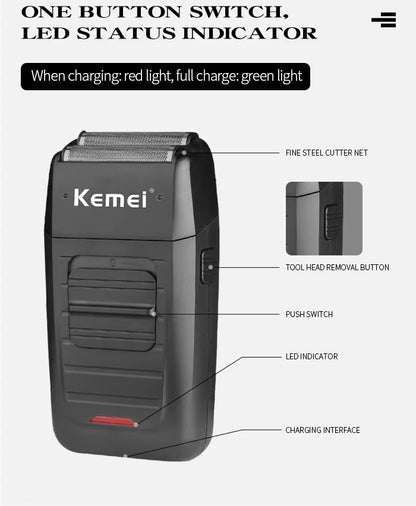 Kemei Professional Hair Clipper Kit – KM-2296, KM-2299, KM-1102 Electric Shaver & Cordless Trimmer for Men’s Hair Cutting