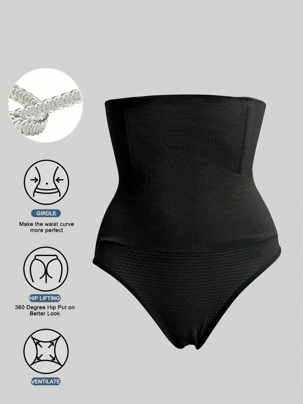 High-Waist Seamless Shaping Thongs - Women’s Tummy Control Underwear with Butt-Lifting and Belly-Smoothing Fit