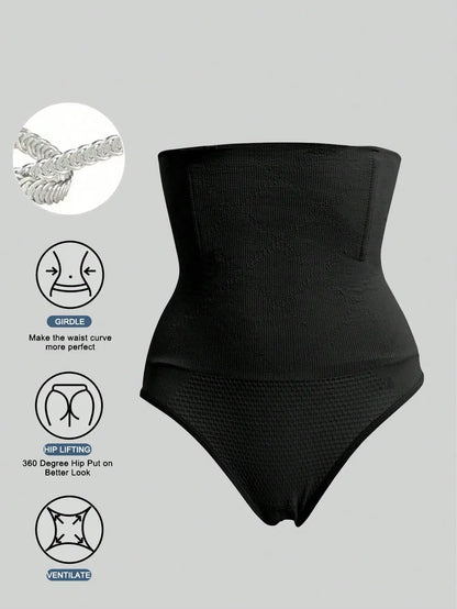 High-Waist Seamless Shaping Thongs - Women’s Tummy Control Underwear with Butt-Lifting and Belly-Smoothing Fit