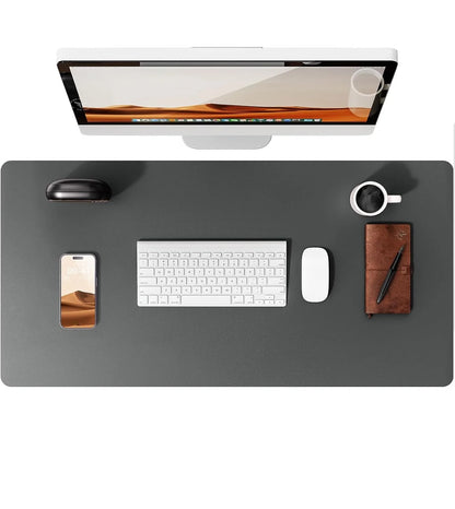 Large Leather Mouse Pad Desk Mat - Non-Slip PU Leather Office Desk Protector for Laptop & Workspace Setup