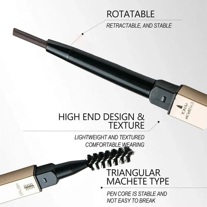 5-Color Dual-Head Eyebrow Pencil with Brush – Waterproof, Sweatproof Eyebrow Gel & Tattoo Pencil for Long-Lasting Natural Makeup