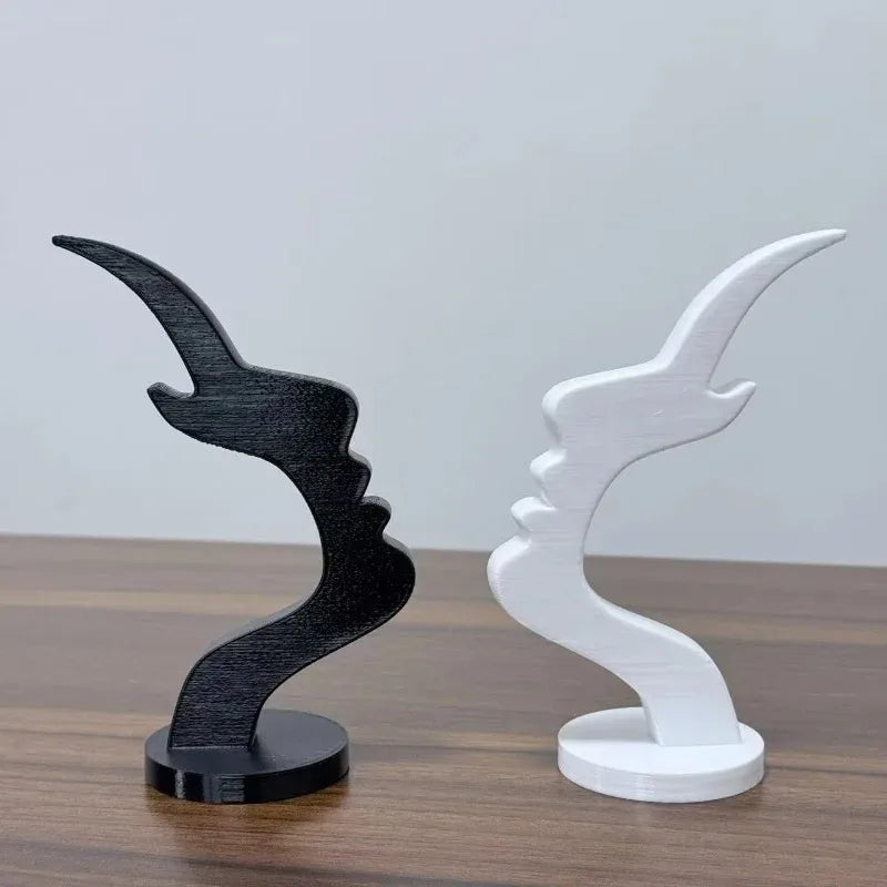 Minimalist 3D-Printed Face Eyeglass Holder – Modern Line Art Glasses Stand for Desk and Home Décor