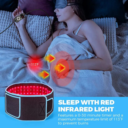 Red & Infrared Light Therapy Belt 850nm 660nm LED Slimming Waist Wrap Fat Burn Full Body Heat Pad