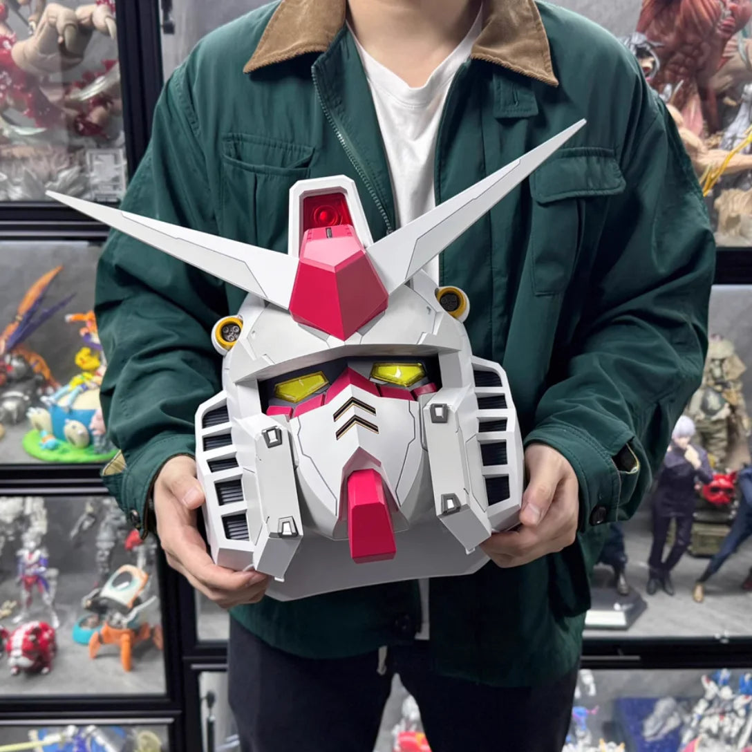 Vol.1 RX-78-02 Cyberpunk Helmet – 1:1 Mech Robot Mask with Touch Control Light, Cosplay Costume & Halloween Toy Gift for Kids