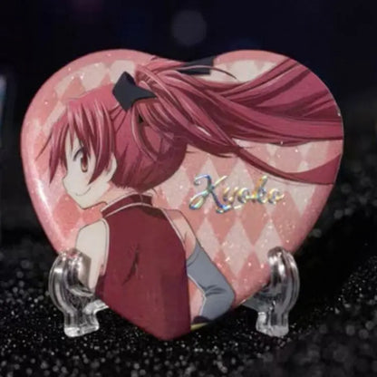Madoka Magica Anime Cosplay Brooch - Metal Heart Backpack Pin Badge