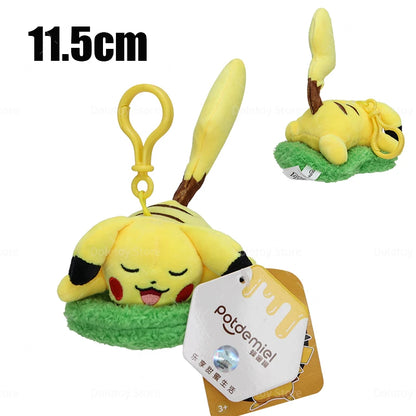Original Pokémon Plush Keychain – Pikachu, Eevee, Charmander, Squirtle, Mew, Snorlax, Jigglypuff Cute Cartoon Doll Toy Gift for Kids