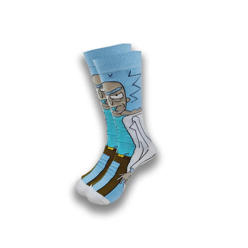 Men's Cartoon Character Crew Socks - Fun Novelty Cotton Casual Socks