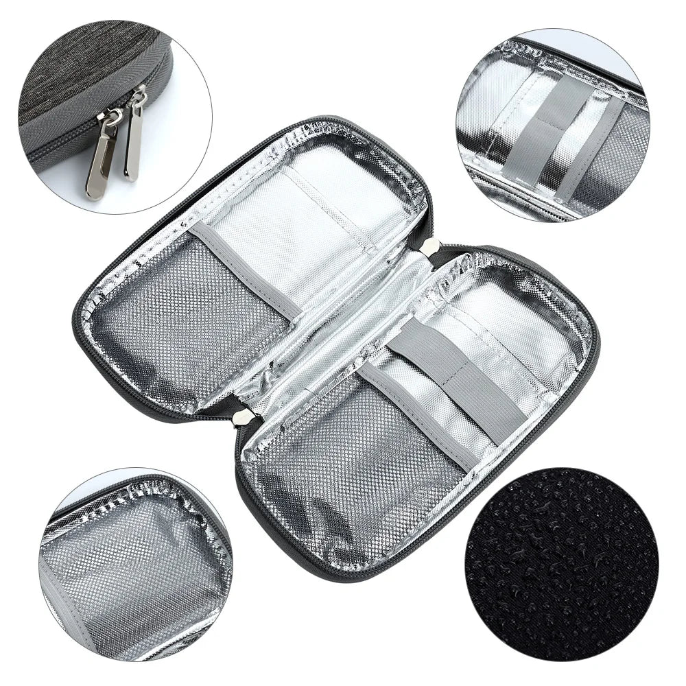 Insulin Cooling Bag without Gel – Oxford Medical Portable Thermal Insulated Travel Case for Diabetics, Pill Protector