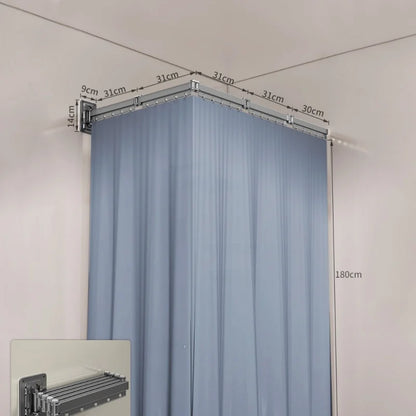 Folding Shower Curtain Partition - Waterproof Retractable Bathroom Divider for Dry & Wet Separation
