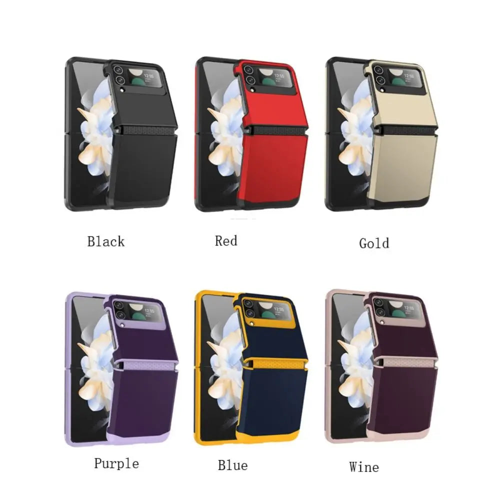 PC TPU Z Flip 3/4/5 Case: Shockproof Armor Phone Cover for Samsung Galaxy - Protective Hinge Mobile Phone Protector, New and Durable