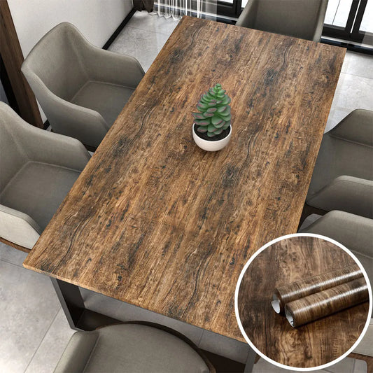 Self-Adhesive Waterproof Wood Grain Vinyl Wallpaper Roll – PVC Wall Sticker for Furniture Renovation & Bedroom Home Decor