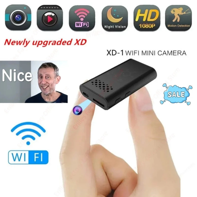 1080P HD Mini WiFi Security Camera with IR Night Vision and Remote Home Monitoring