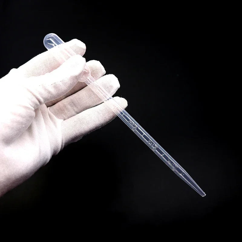 100PCS Laboratory Pipette Set — Plastic Disposable Graduated Droppers, 0.2/0.5/1/2/3/5/10mL for Liquid Measurement