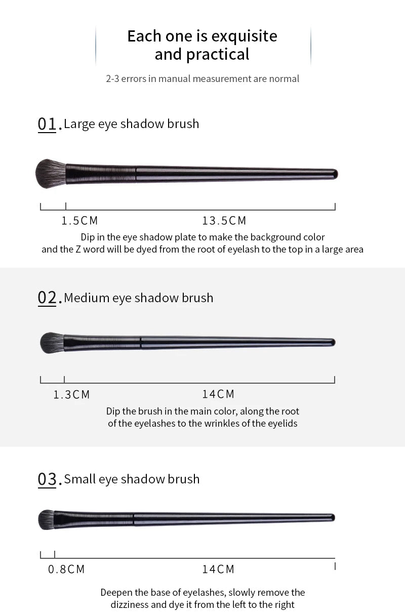 Natural Eye Makeup Brushes Set - Eyeshadow, Eyebrow, Contour, and Eyeliner Brushes for Women, Blending & Detail Tools