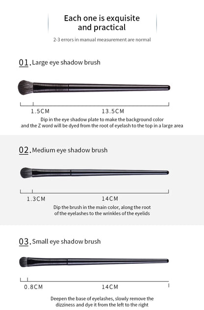 Natural Eye Makeup Brushes Set - Eyeshadow, Eyebrow, Contour, and Eyeliner Brushes for Women, Blending & Detail Tools