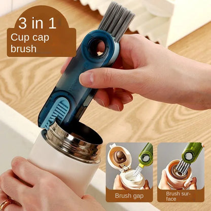 3-in-1 Multifunctional Bottle Gap Cleaner - Mini Silicone U-Shaped Brush for Water Bottles, Cups, and Narrow Spaces