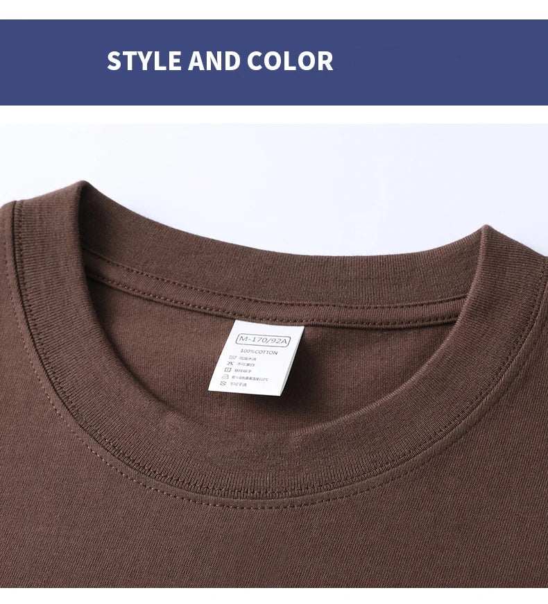 100% Pure Cotton Men’s Summer T-Shirt – High-End Short Sleeve Round Neck Breathable Fashion Top