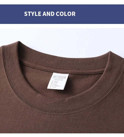100% Pure Cotton Men’s Summer T-Shirt – High-End Short Sleeve Round Neck Breathable Fashion Top