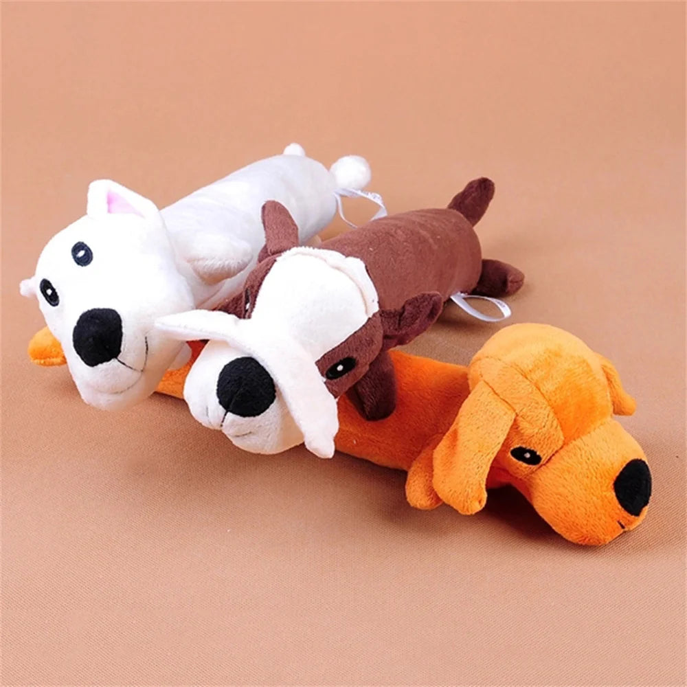 Plush Squeaky Dog Chew Toy - Interactive Teeth Cleaning Toy for Small & Medium Dogs
