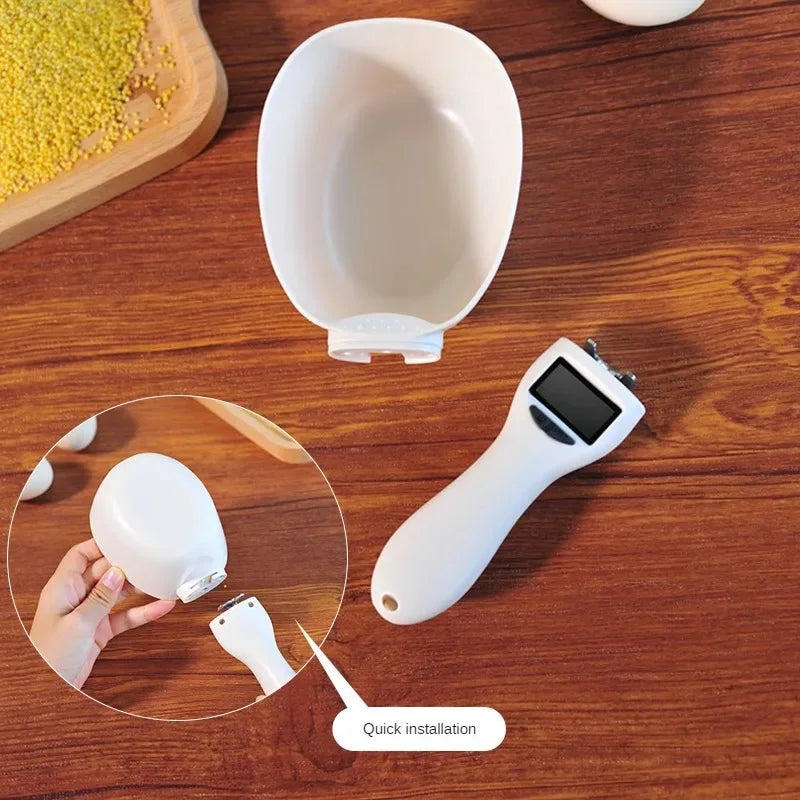 Pet Food Measuring Scoop - Electronic Dog and Cat Food Measuring Cup with Digital Spoon Scale and LED Display - Kitchen Food Scale