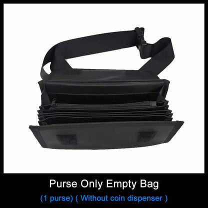6-Slot Euro Coin Dispenser Wallet – Zipper Pocket Driver & Waiter’s Purse, Coin Sorter & Cash Collector