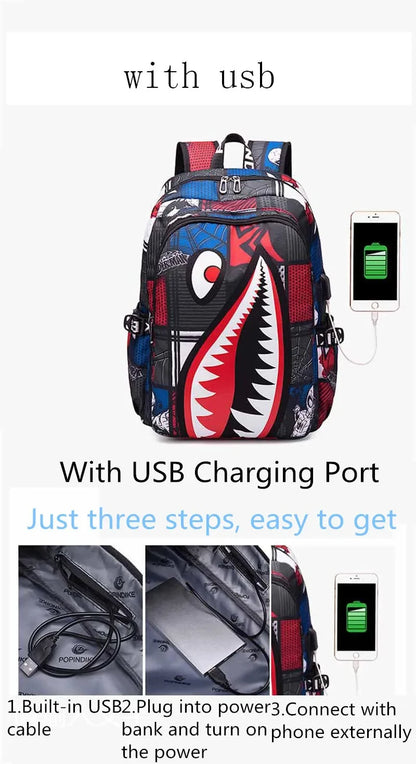 Anti-Theft Waterproof Backpack — Unisex Fabric Rucksack Travel Bag for School & Students