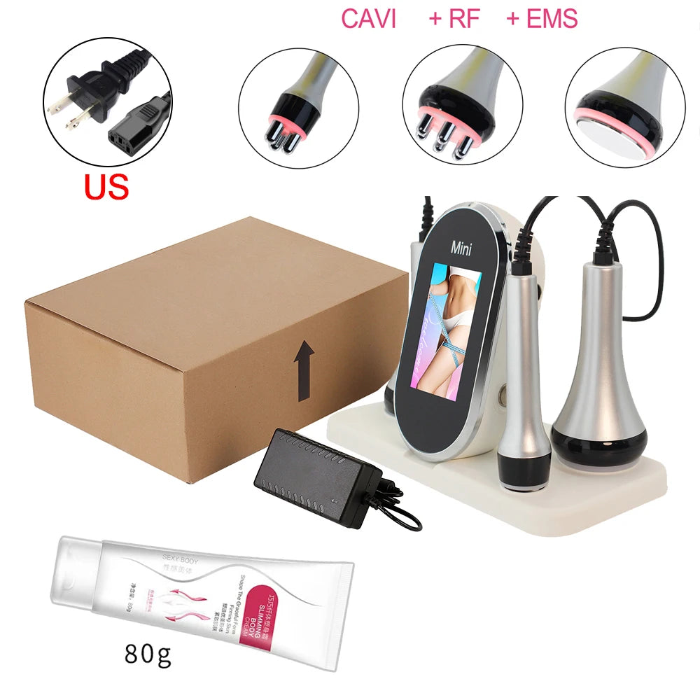 40K Ultrasonic Cavitation Machine – Body Slimming & Facial Lifting RF Beauty Massager for Weight Loss