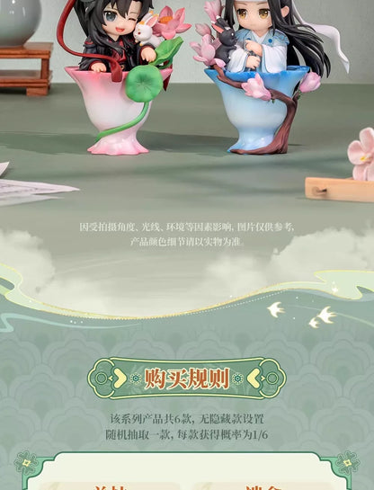 Mo Daozu Stone Porcelain Flower Rhyme Blind Box – Cute Anime Character Collectible Toy Gift for Wei Wuxian & Lan Fans