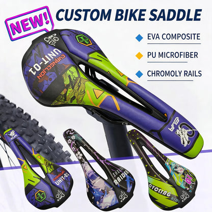 MTB Bicycle Saddle - PU Leather Gel-Filled Shockproof Comfort Seat for Mountain & Road Bikes