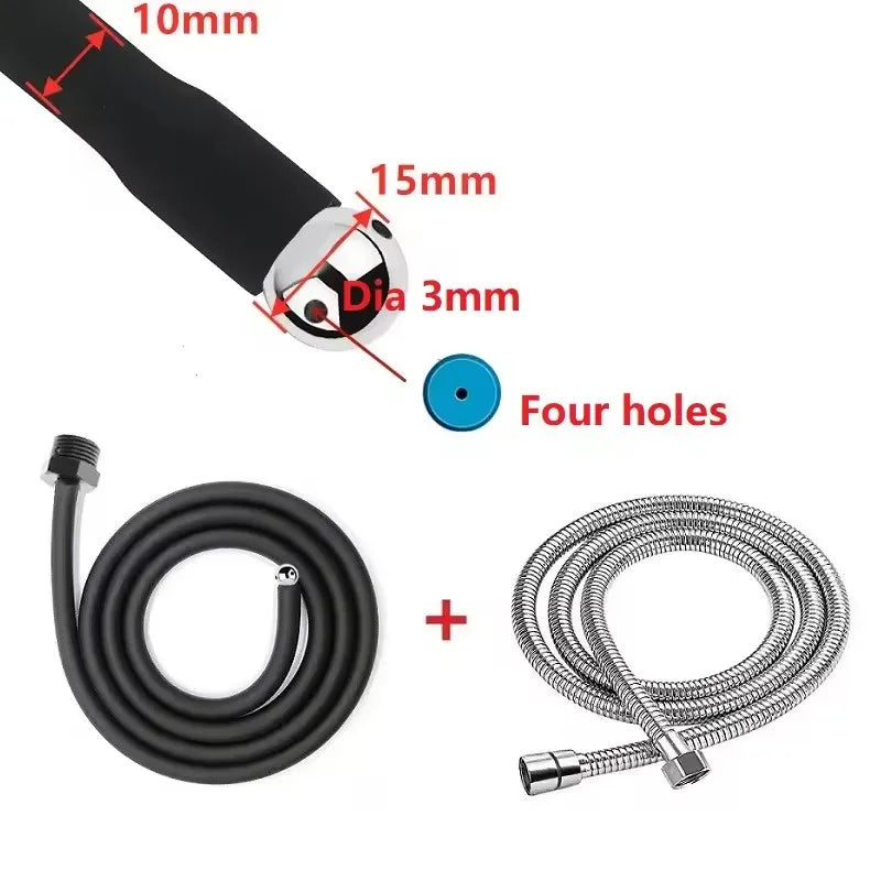 50–200cm Silicone Enema Syringe Set – Douche, Anal Shower, Beads & Nozzle Attachment