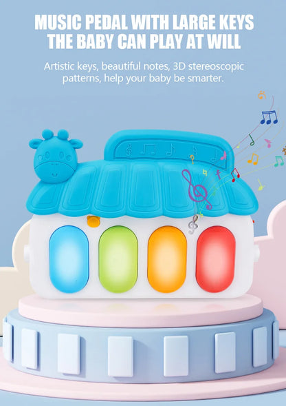 Baby Fitness Stand Music Play Gym – Newborn Piano Crawling Blanket & Pedal Activity Toy for Early Education (0-36 Months)