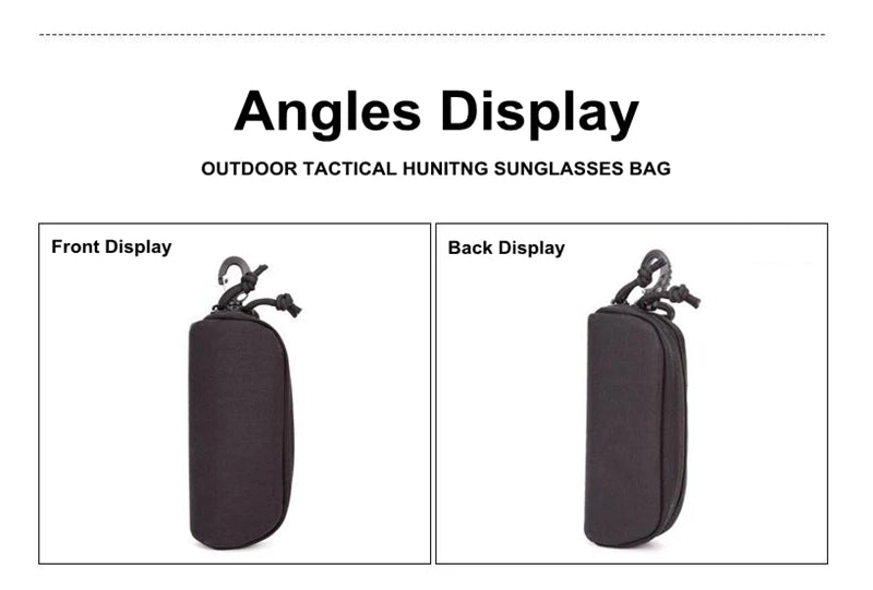 Tactical MOLLE Shockproof Eyeglass Case – Portable 1000D Nylon Protective Hunting Sunglasses Box