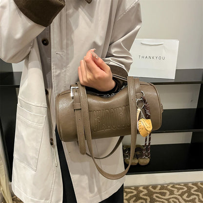2024 Multifunctional Cylinder Shoulder Bag for Women – Luxury Crossbody Handbag with Pendant