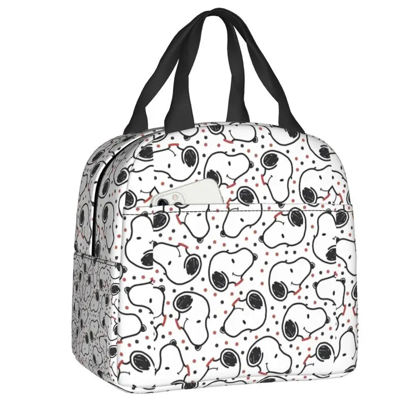 Custom Cute Snoopy Cartoon Insulated Lunch Tote Bag – Portable Thermal Cooler for Women, Work, School & Travel