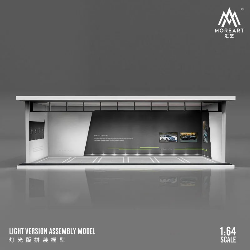 More Art 1:64 Diorama – 3D Car Assembly Lighting Model & Miniature Parking Lot Scene Props