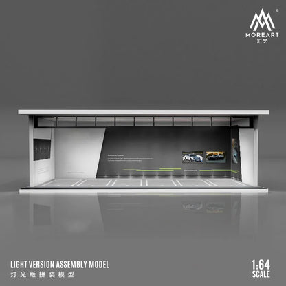 More Art 1:64 Diorama – 3D Car Assembly Lighting Model & Miniature Parking Lot Scene Props