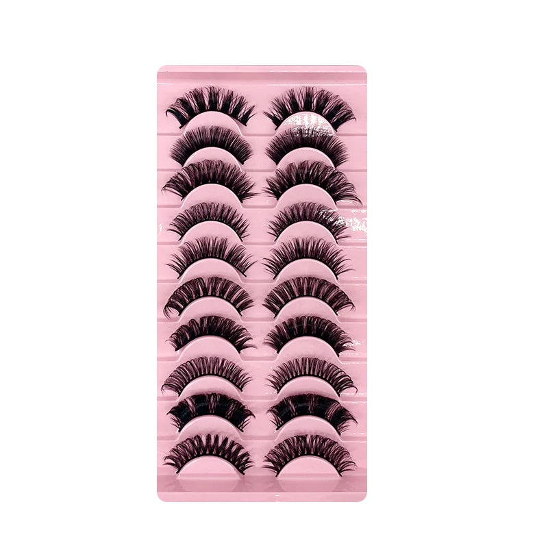 2/10 Pairs 3D Mink Russian Strip False Eyelashes – Dramatic Fake Lash Extensions for Makeup