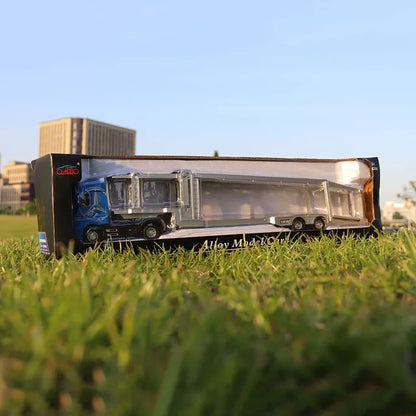 1:50 Large Diecast Alloy Truck Model – Pull-Back Sound & Light Container Transport Vehicle Toy for Boys’ Gifts