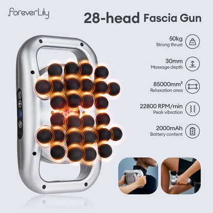 48-Head Body Massage Gun — High-Frequency Vibration Fascia Massager for Neck, Back, Waist, Thigh & Shoulder Muscle Relief