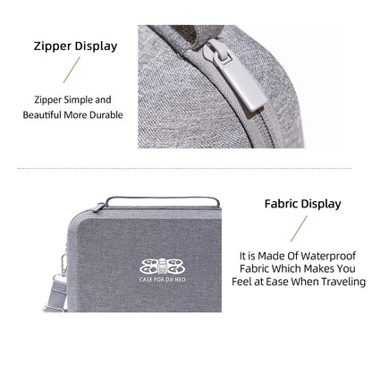 Portable Carrying Case for DJI NEO Drone – Shockproof Storage Bag with Shoulder Strap for Remote & Battery Accessories