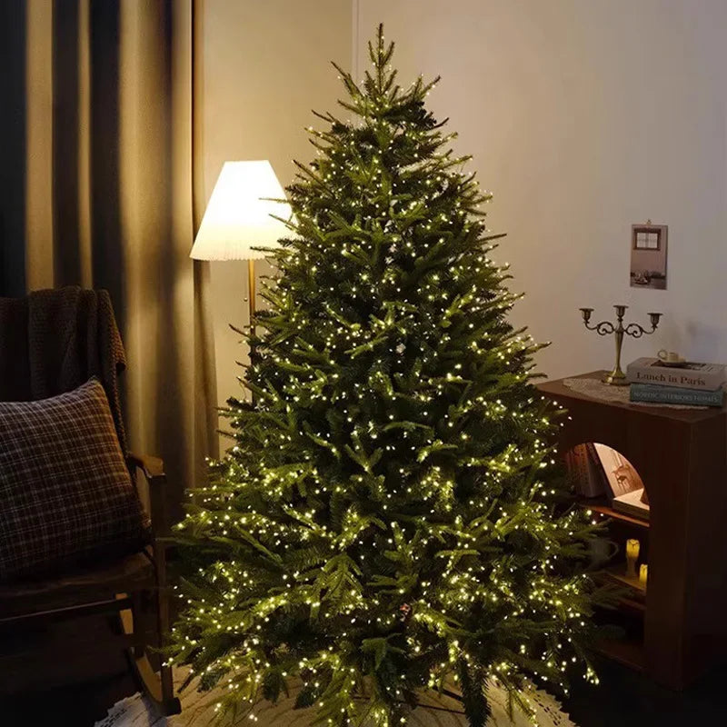 PE & PVC Mixed Christmas Tree with Lights — Large Decorative Holiday Tree for New Christmas Decor