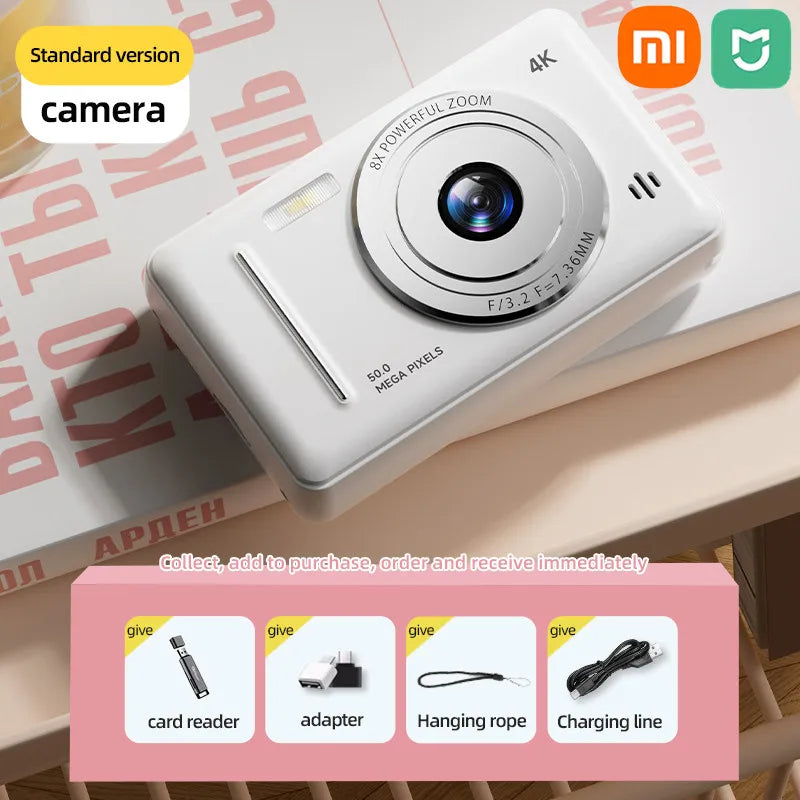 Xiaomi Mijia 4K Digital Camera - 50MP HD Retro Compact Camera with Dual Flash, Auto Focus & Portable Entry-Level Design